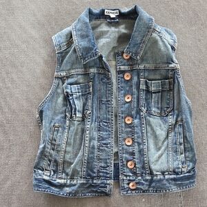 Express Denim Sleeveless Jacket
